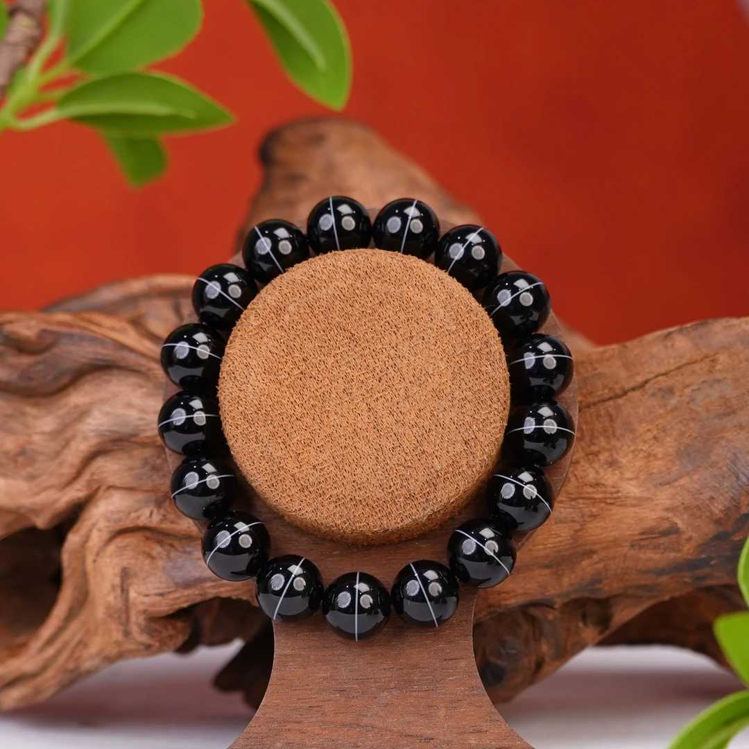 精品老玛瑙一线药师 圆珠 手串12mm  DZT12053