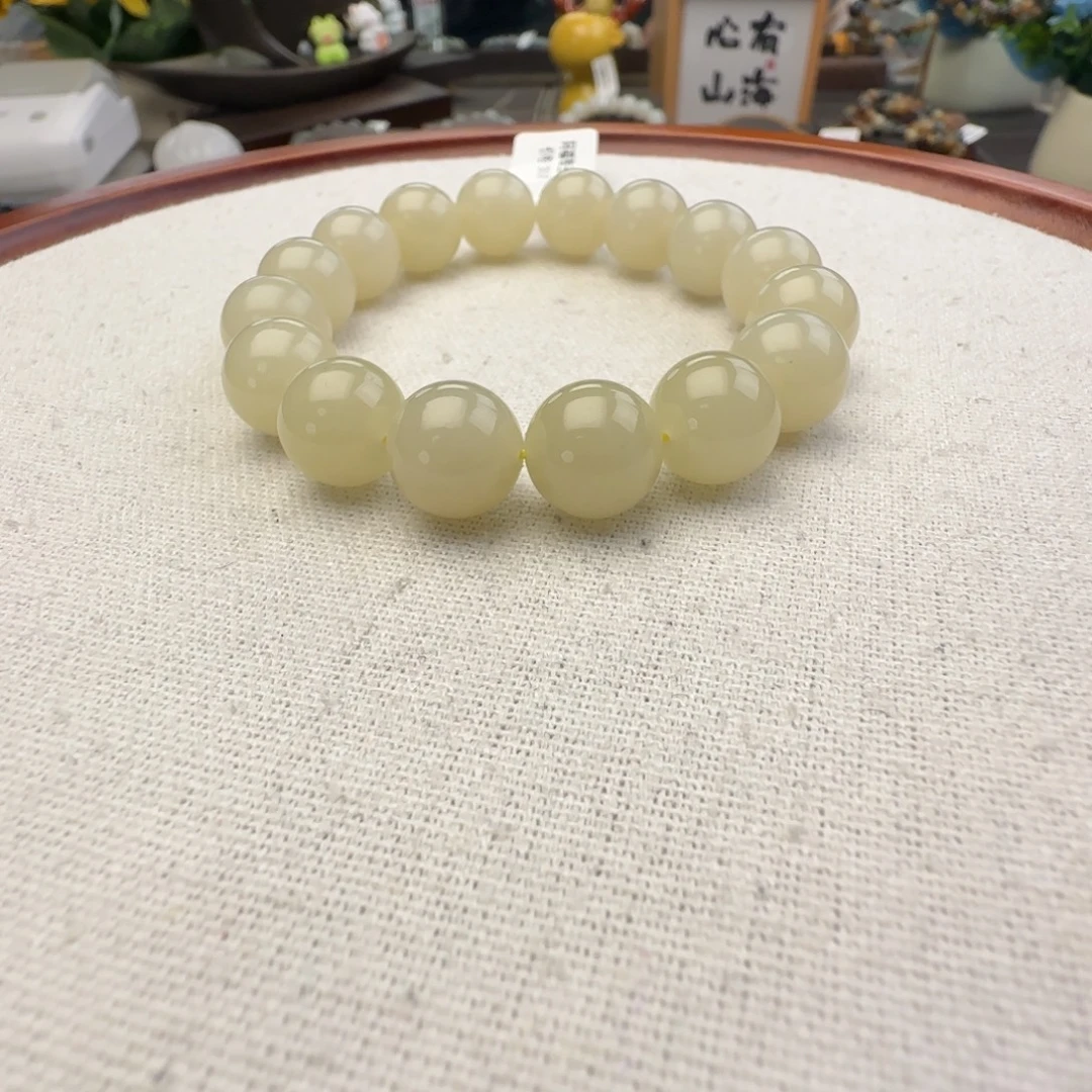 和田玉未镶嵌手链卡12若羌冰黄口，46