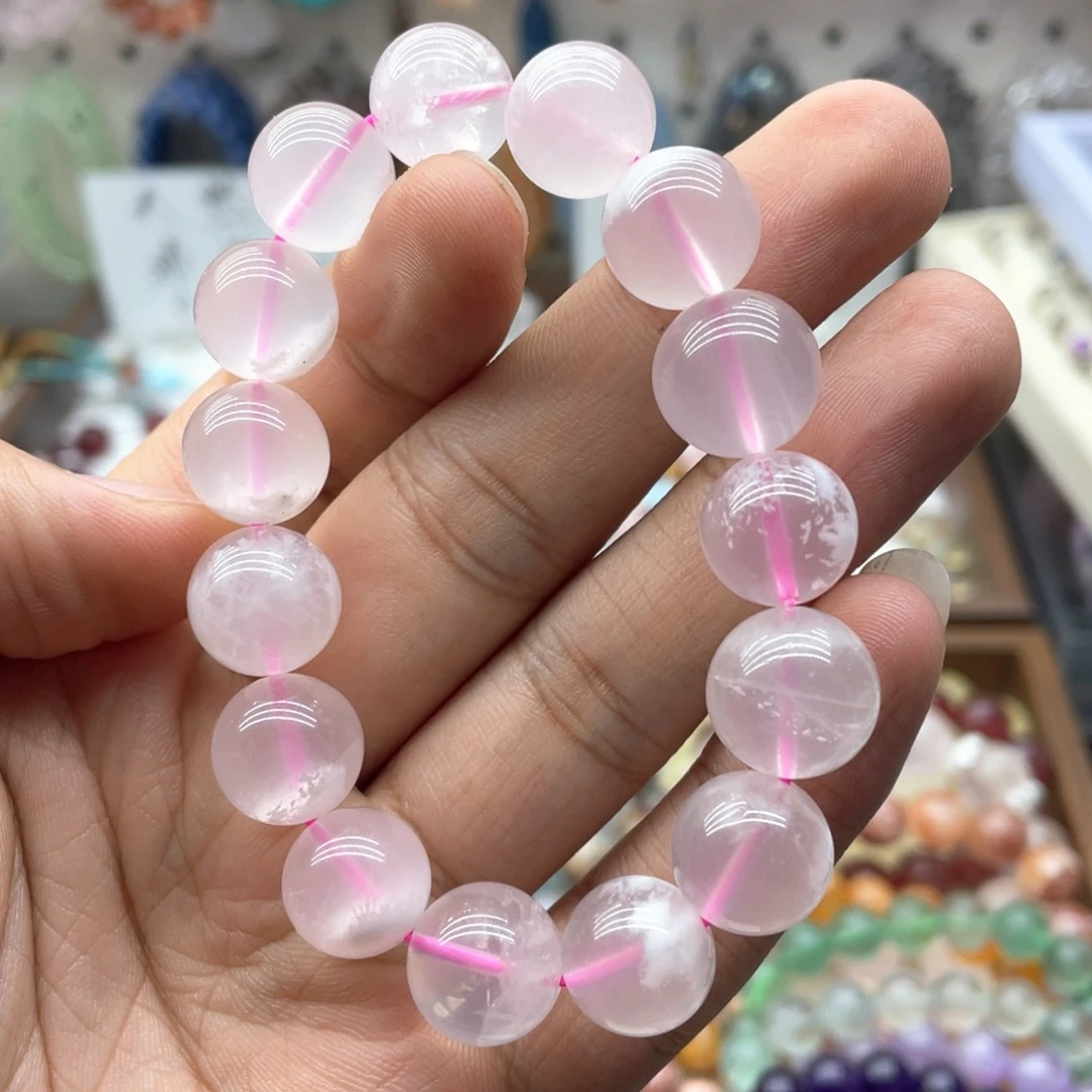 未镶嵌手链水晶13咪粉雪花幽灵