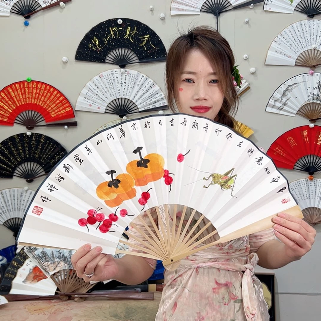 书法十寸玉竹-文玩扇-手写-粘好发出