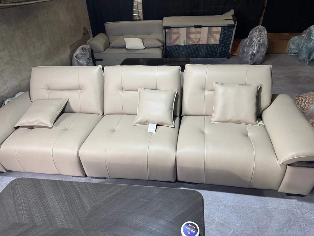 客厅现代奶油风直排时尚三人位沙发工厂清仓 手慢拍大腿