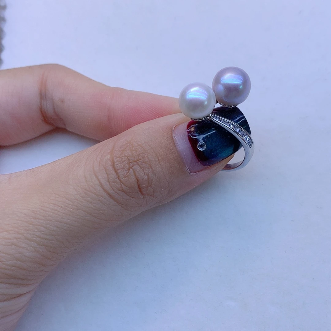 【闪购商品】银S925镶嵌戒指淡水珍珠