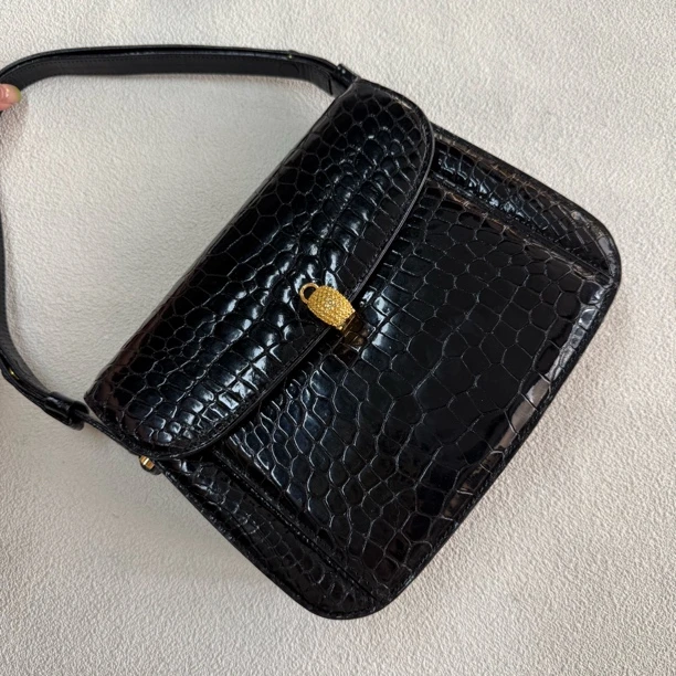 【六六中古】孤品小众黑色单肩包th9207尺寸22*17*6