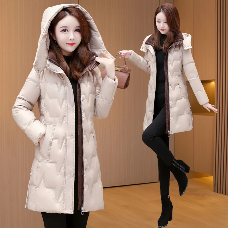 九江平湖时尚棉服女2025年新款春季高端时尚品牌小个子中长款妈妈