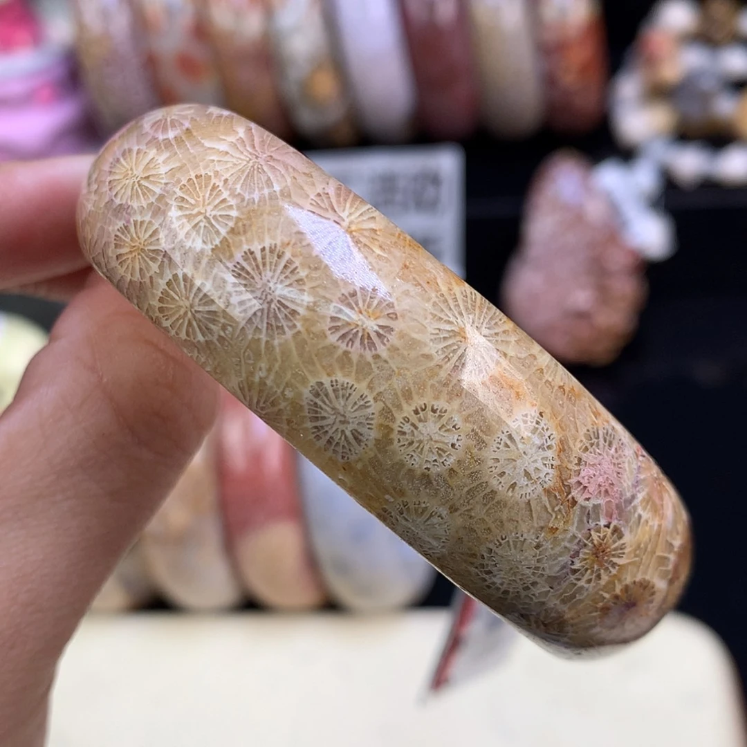 【闪购商品】颈饰未镶嵌硅化珊瑚（珊瑚玉）36号双面花58.6圈