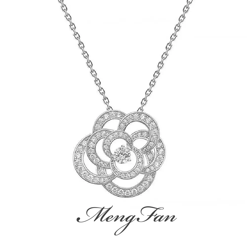 合金项链 【梦梵轻奢】精美山茶花项链带延长链MF19