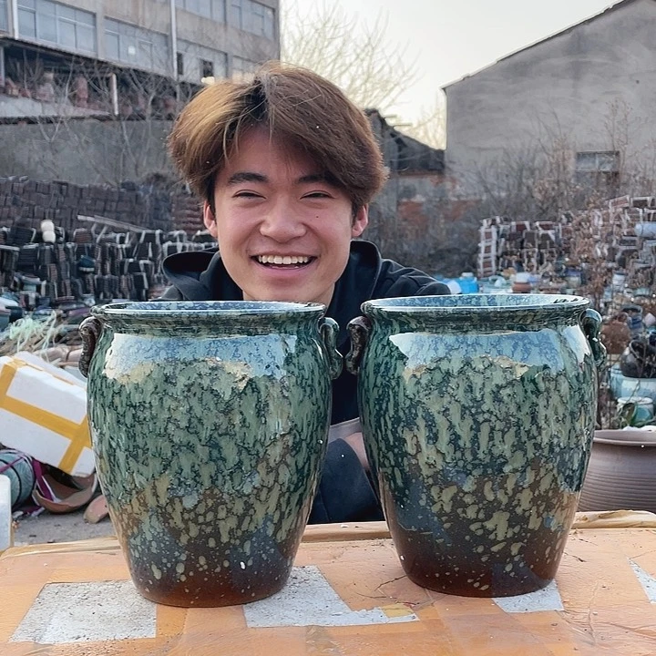 无铅玻璃宜兴紫砂花盆