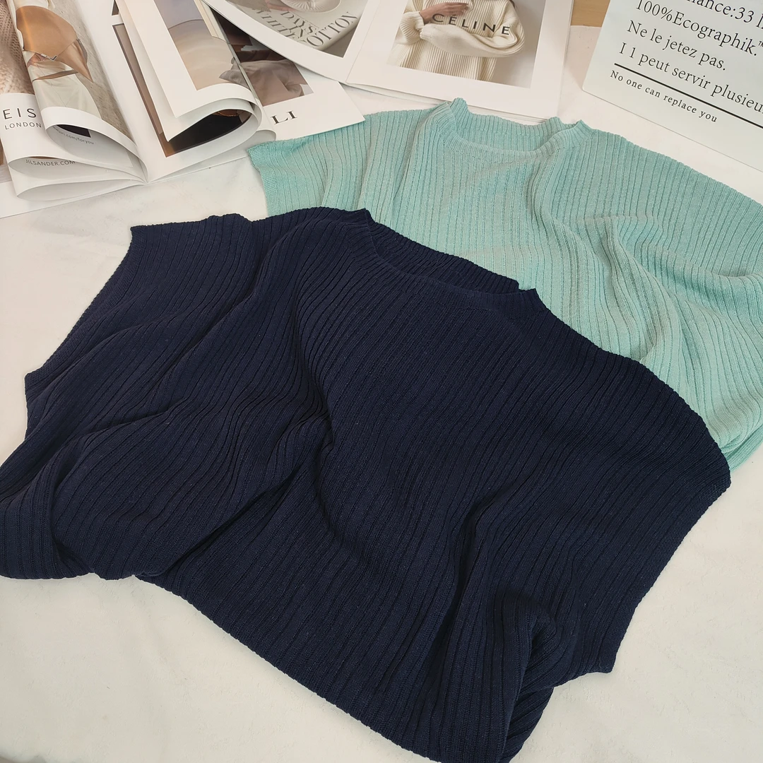 【例畔精选】2025新款夏季时尚百搭气质竖条纹百搭减龄针织衫A063#