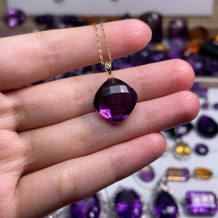 珠宝半成品18K金镶嵌水晶