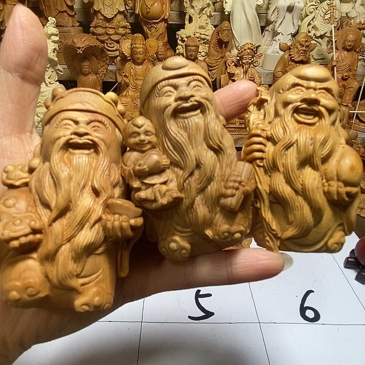 柏木（崖柏）福禄寿三星 带油脂