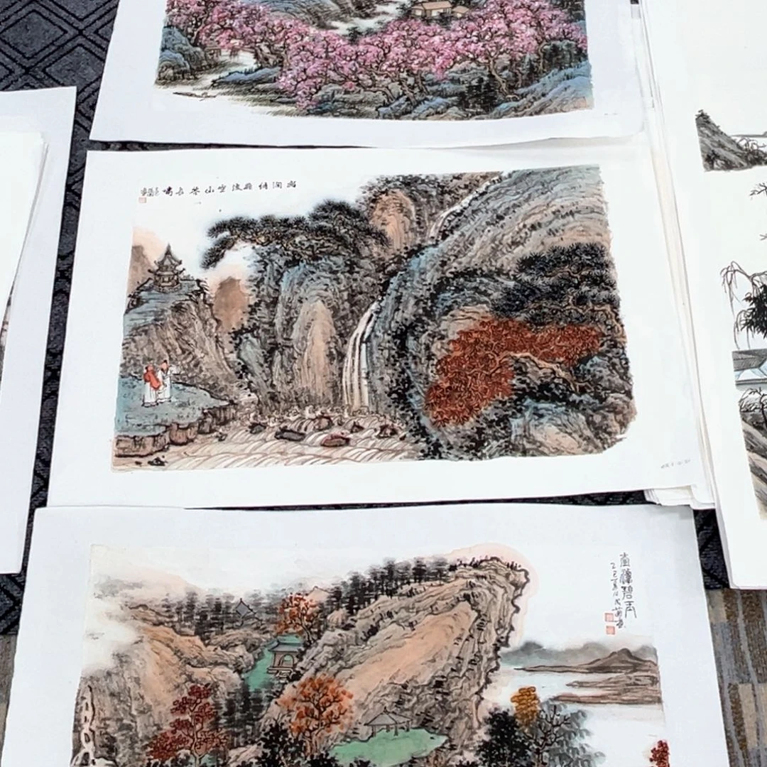 容***哥国画叶成兰老师四尺三开三张hui