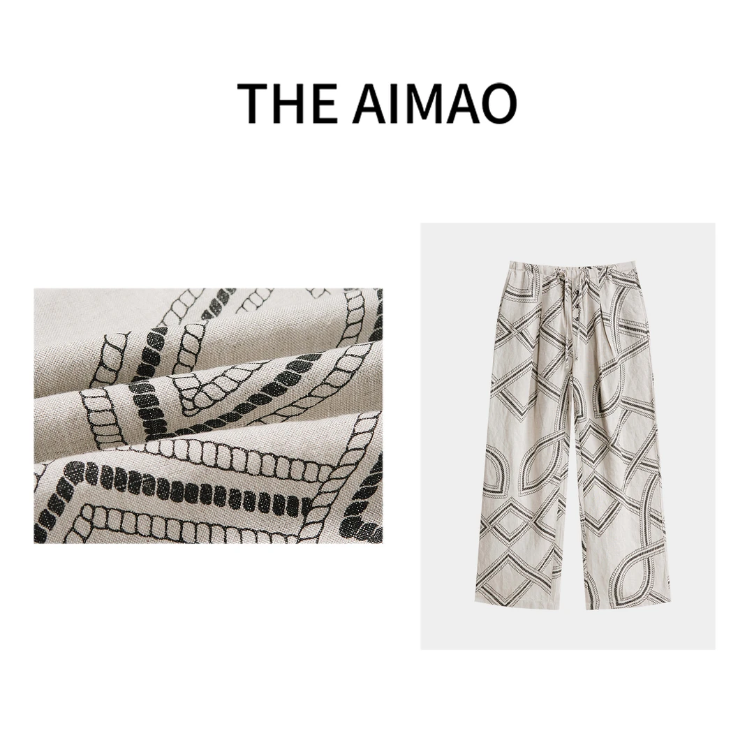 【THE AIMAO】“小马裤”法国小马图腾松紧抽绳显瘦休闲裤XYX82011