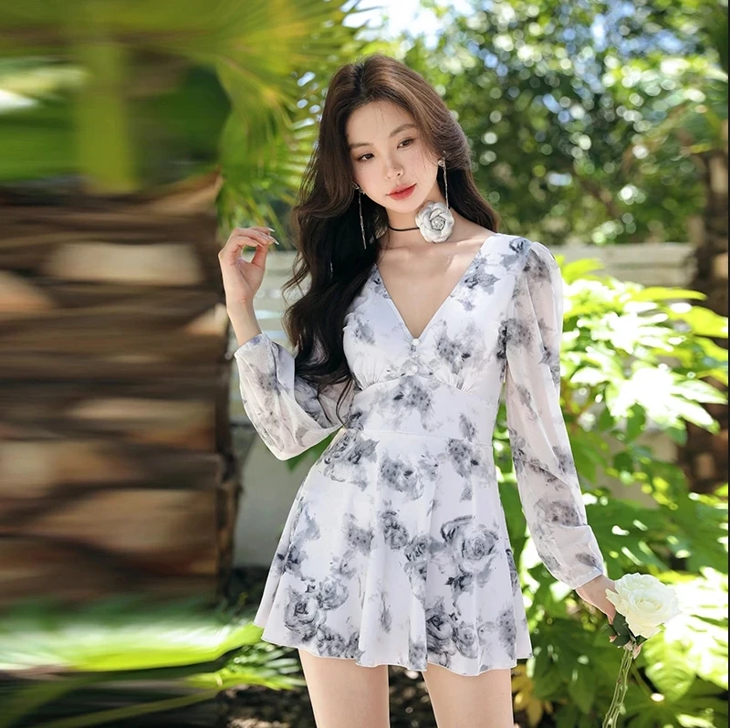 【新号浮力，数量有限】大码碎花显瘦长袖时尚遮肚保守裙式大码碎花