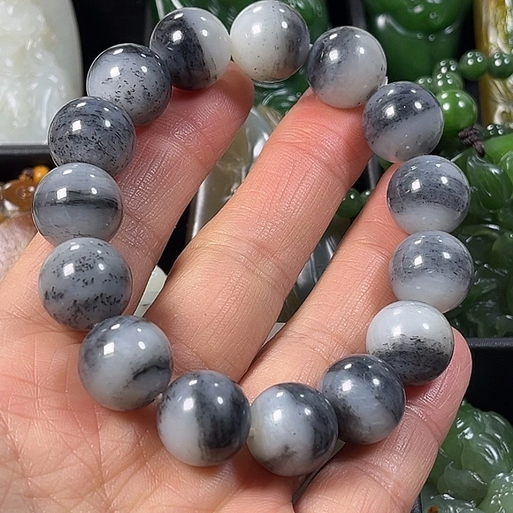 和田玉（墨玉）未镶嵌手串