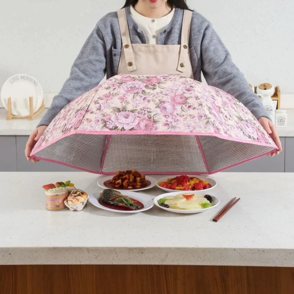 保温菜罩可折叠家用厨房盖菜罩食物罩盖冬天防尘锁温饭菜神器菜盖