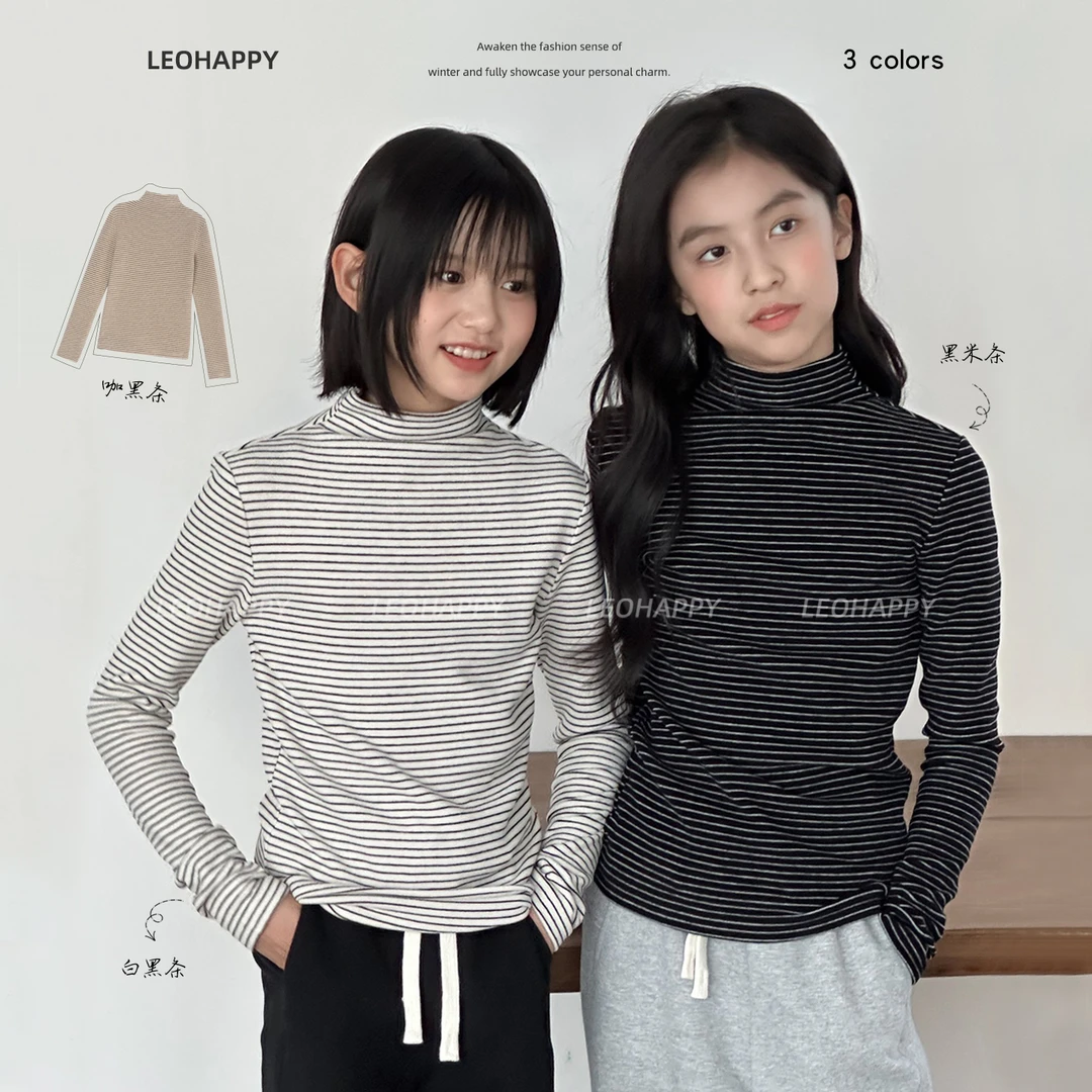 【多肉3.0】300G面磨毛中高领条纹打底衫