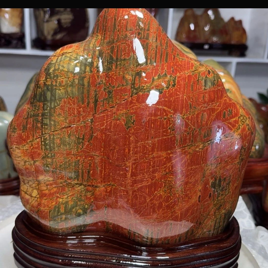 乳源彩石陶瓷家居摆件手工艺纯手工石头工艺品创意钱袋子手工打磨