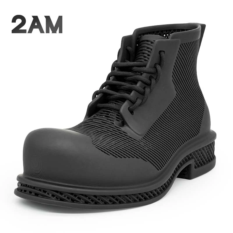 2AM｜科技4D打印鞋户外休闲鞋青春潮流纯色高帮休闲鞋马丁靴情侣鞋