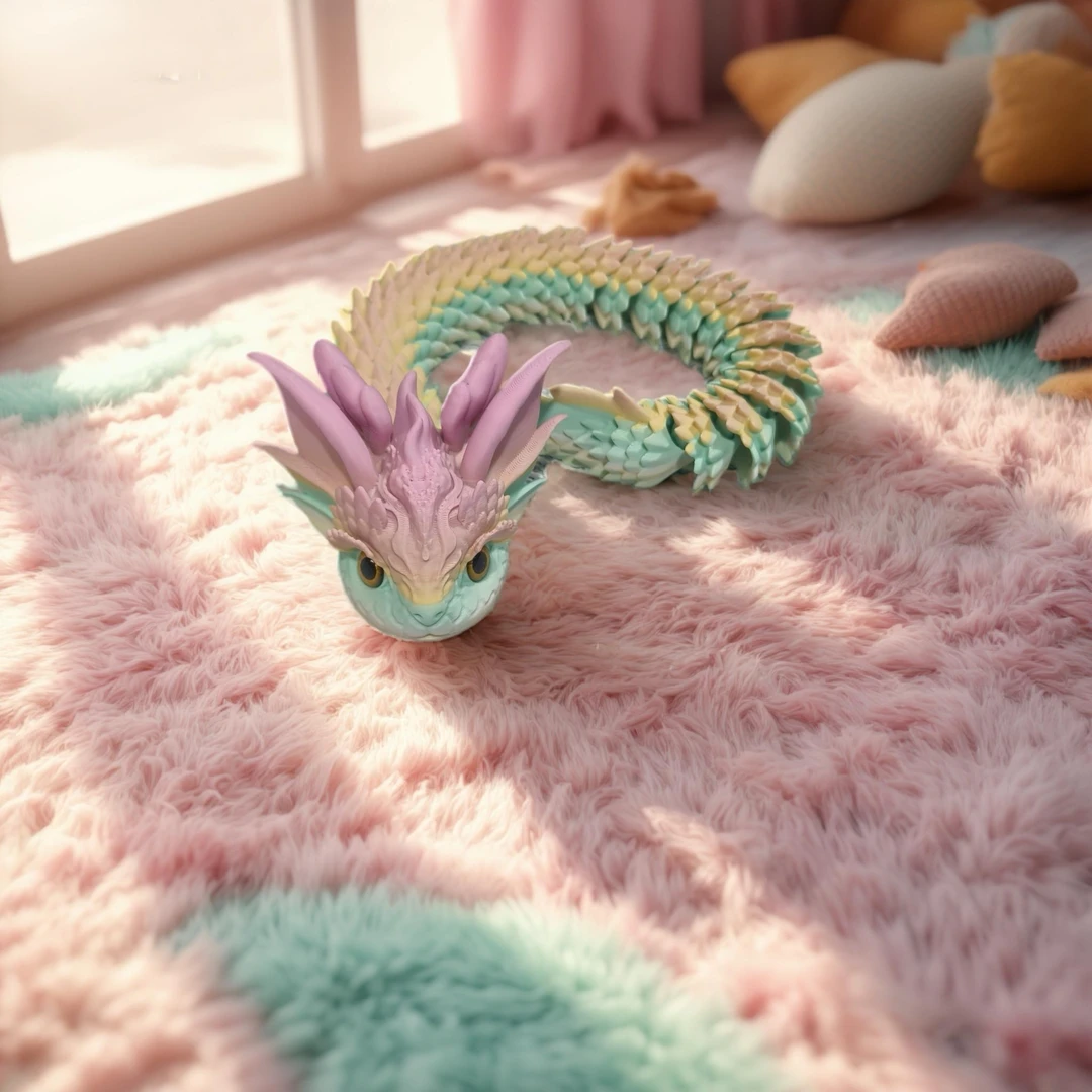 3D打印美娇蛇仿真可动关节美娇蛇动物模型创意摆件玩具