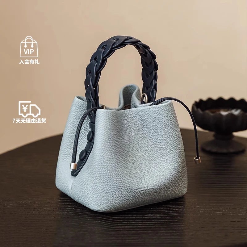 菜篮子水桶包包女款爆款2025新款百搭气质单肩斜挎包通勤手提女包