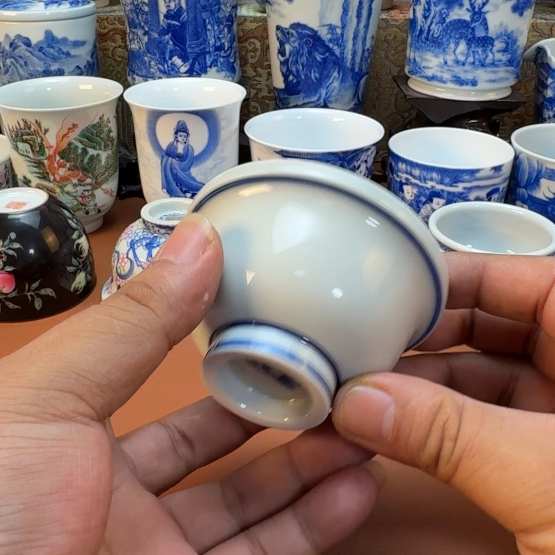 ㉿***墨陶杯子景德镇全手工手绘陶瓷