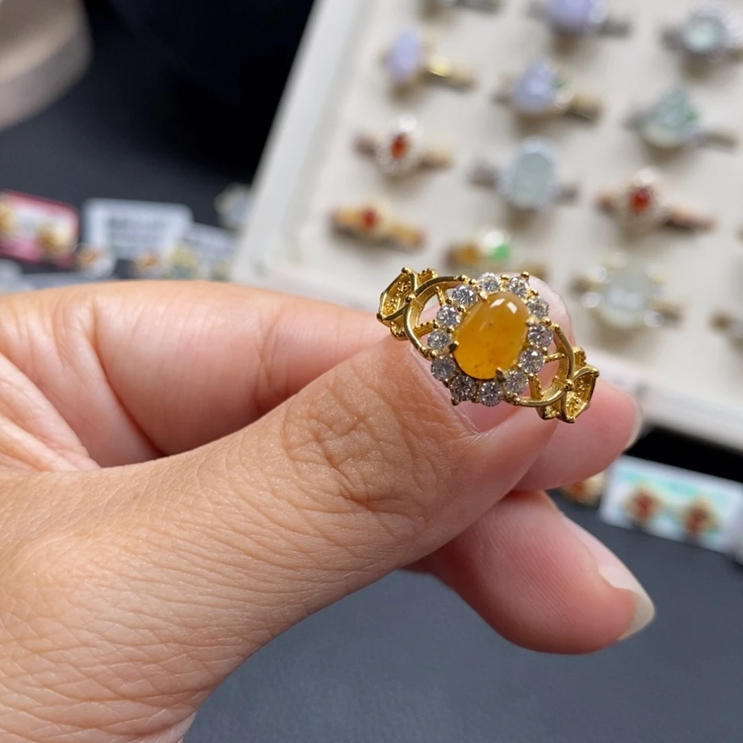 翡翠银S925镶嵌戒指