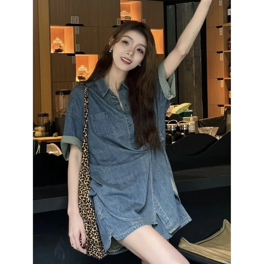 小个子薄款短袖夏季连衣裙可盐可甜仔套装裤女夏薄飒拽两件套