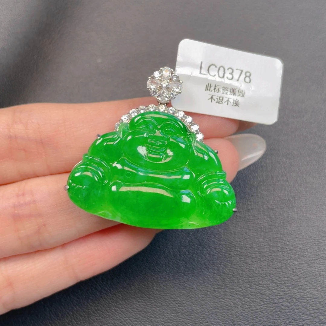 翡翠银S925镶嵌吊坠(不含链)