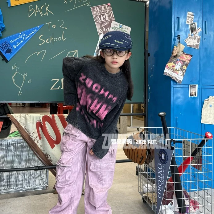 宽松时尚休闲百搭外套印花秋冬牛仔裤大码上装秋季