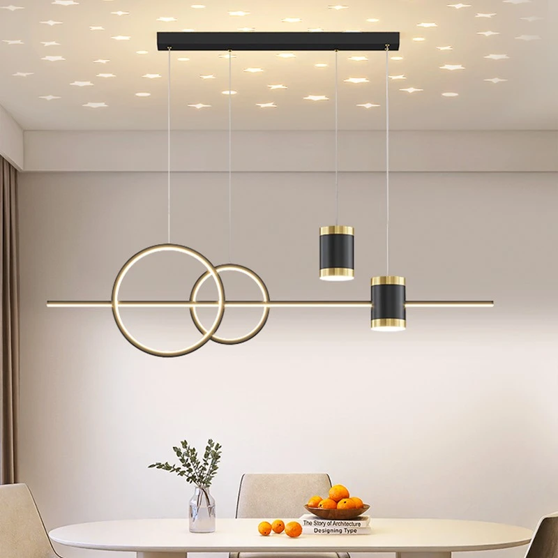北欧新款餐厅吊灯现代简约吧台灯设计感创意一字长条灯具灯饰
