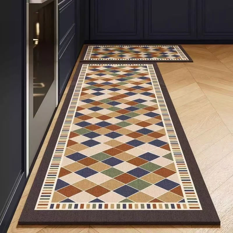 厨房专用地垫美式硅藻泥吸水止滑可擦可裁剪洗脚垫家用耐脏地毯