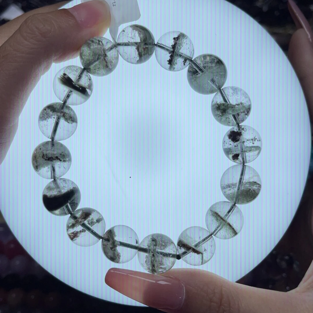 颈饰未镶嵌水晶天然绿幽卡13.5拍2件