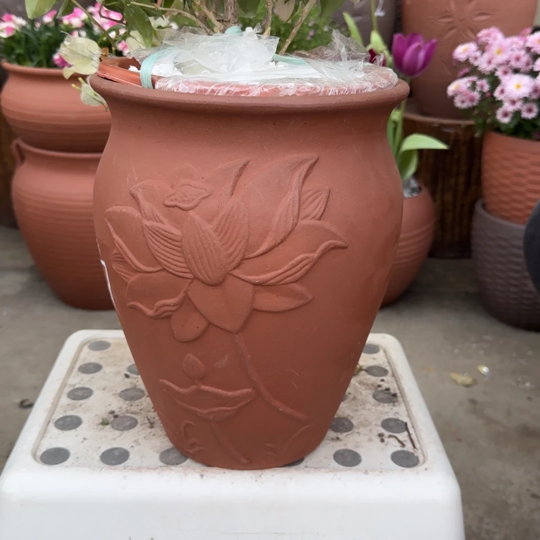 紫砂花盆口20高27宜兴紫砂