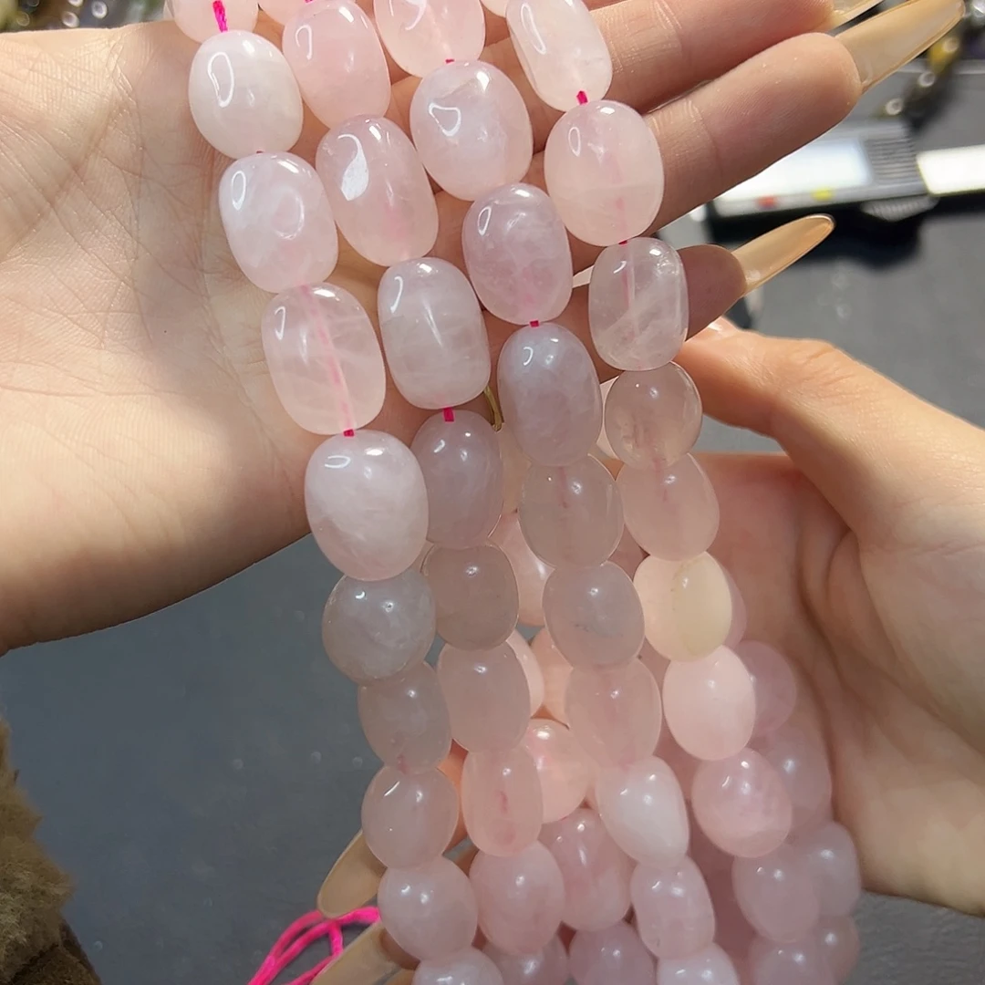 玛瑙/玉髓合金珠宝半成品粉水大随形一条