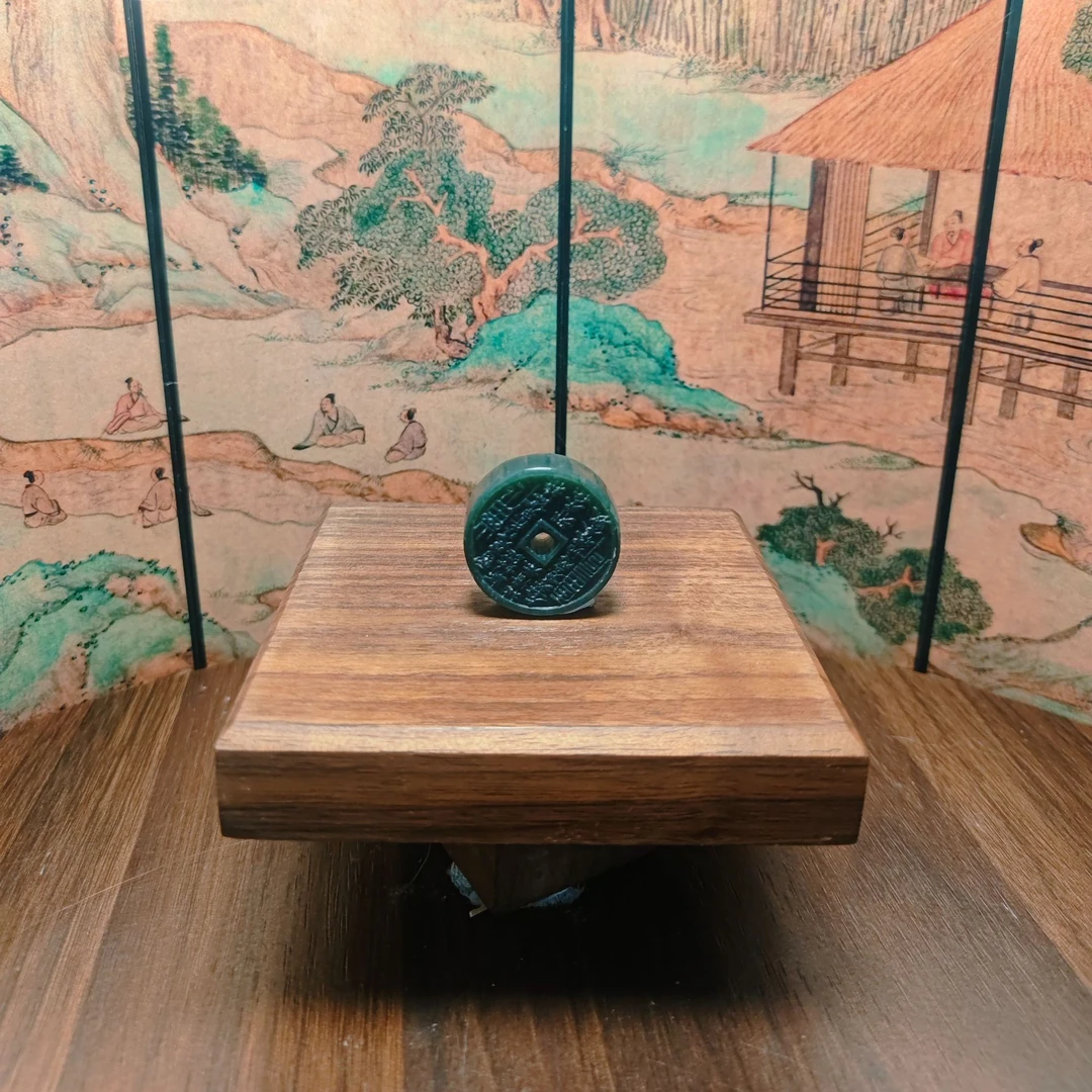 P和田玉山鬼花钱吊坠1242