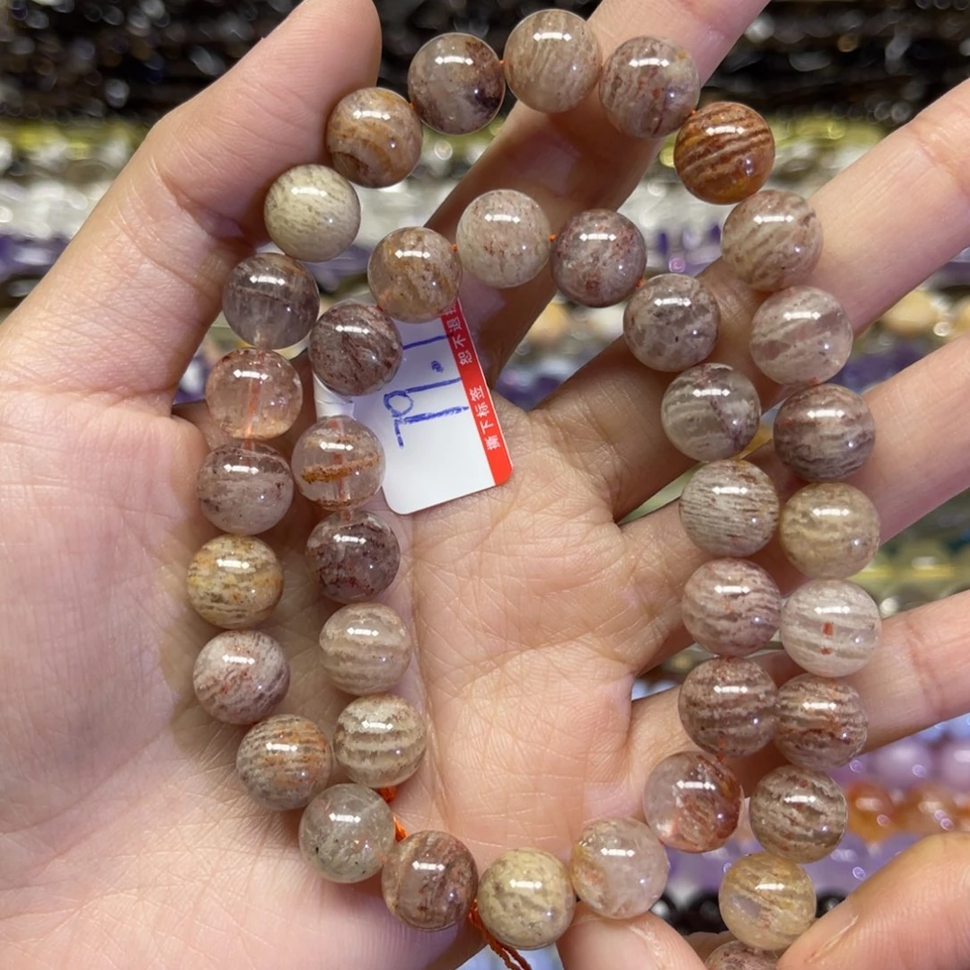 玛瑙/玉髓散珠天然粉千层卡10长条38厘米