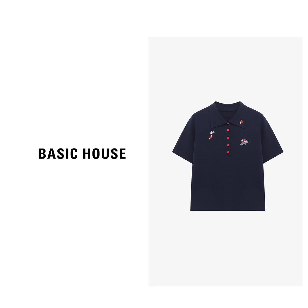 Basic House/百家好时尚休闲夏季复古宽松针织衫-B0625B5U352