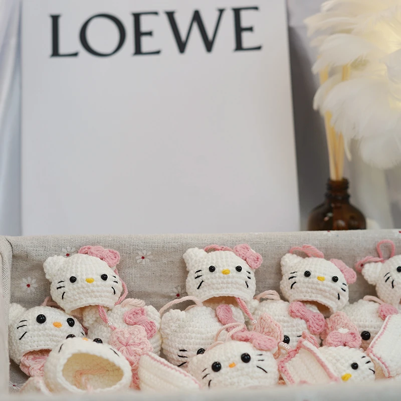 风铃kitty挂件 手工钩织手工DIY百搭时尚创意玩偶钩织