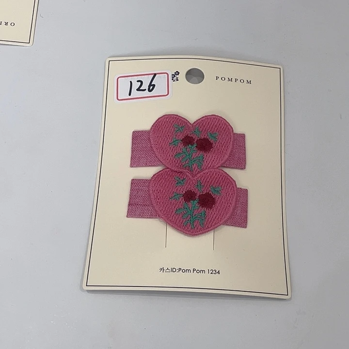 非金属粉色爱心拜拜发夹