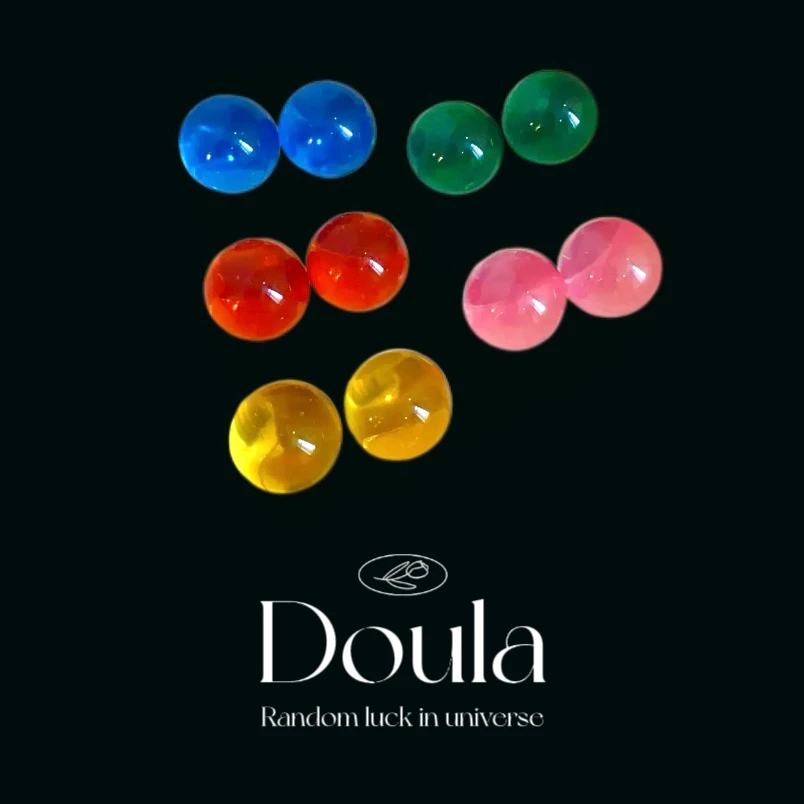 非金属仿水晶耳饰 冰气泡酒~多巴胺彩色清透圆球