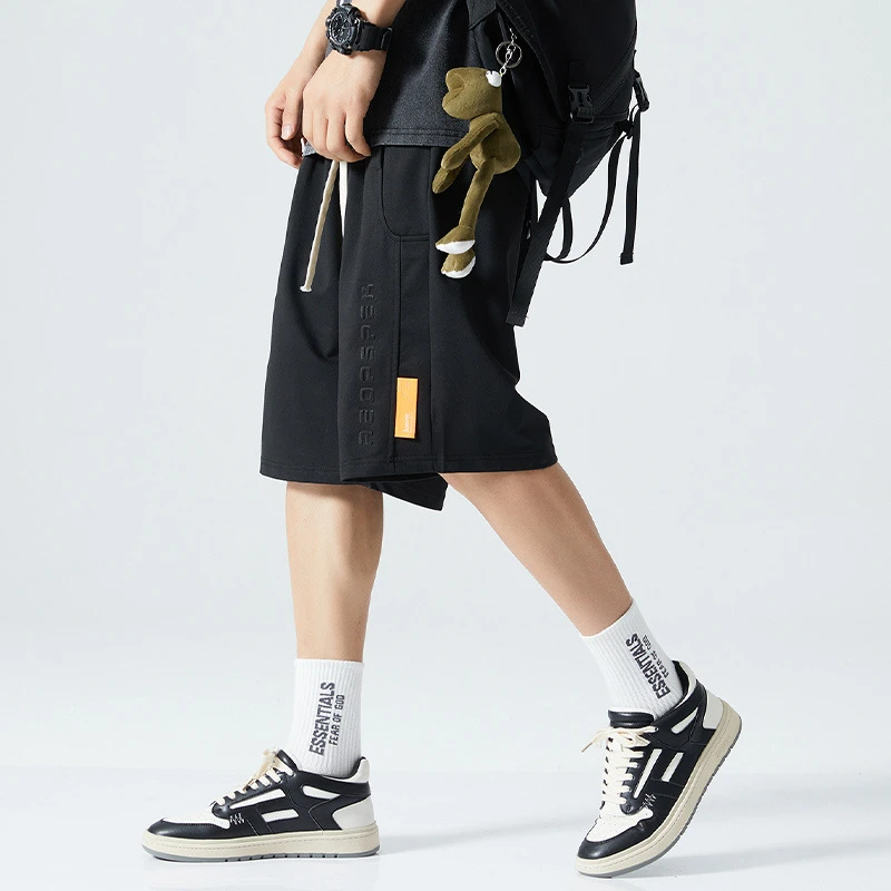 K3343 大码短裤男加肥加大胖子肥佬时尚绣花字母运动休闲五分裤潮