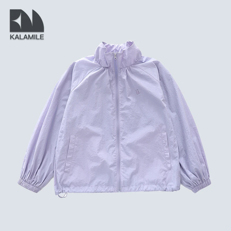 KALAM1LE【可盐可甜】儿童春季百搭休闲户外泡泡褶拉链外套C2304
