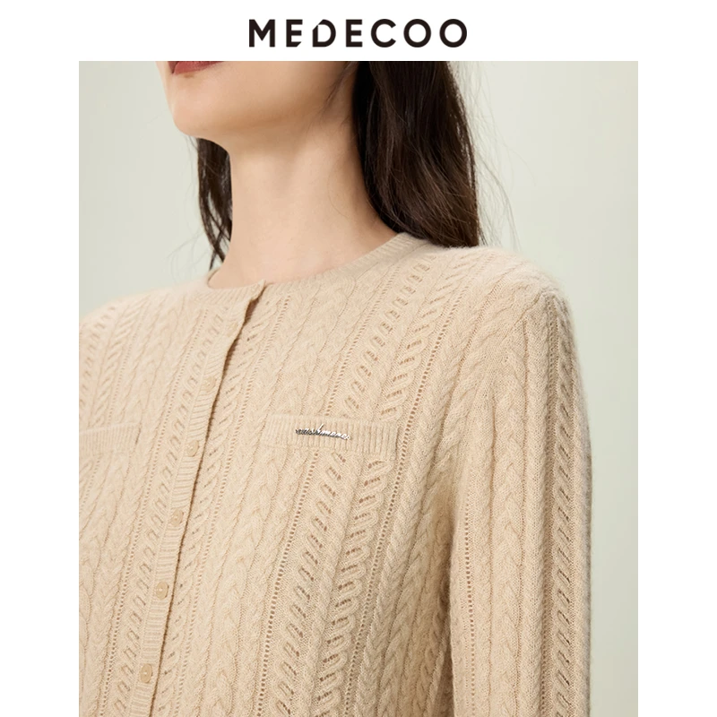 【妍妍专属】墨蒂珂2025秋冬羊绒纯羊绒针织衫开衫M40212