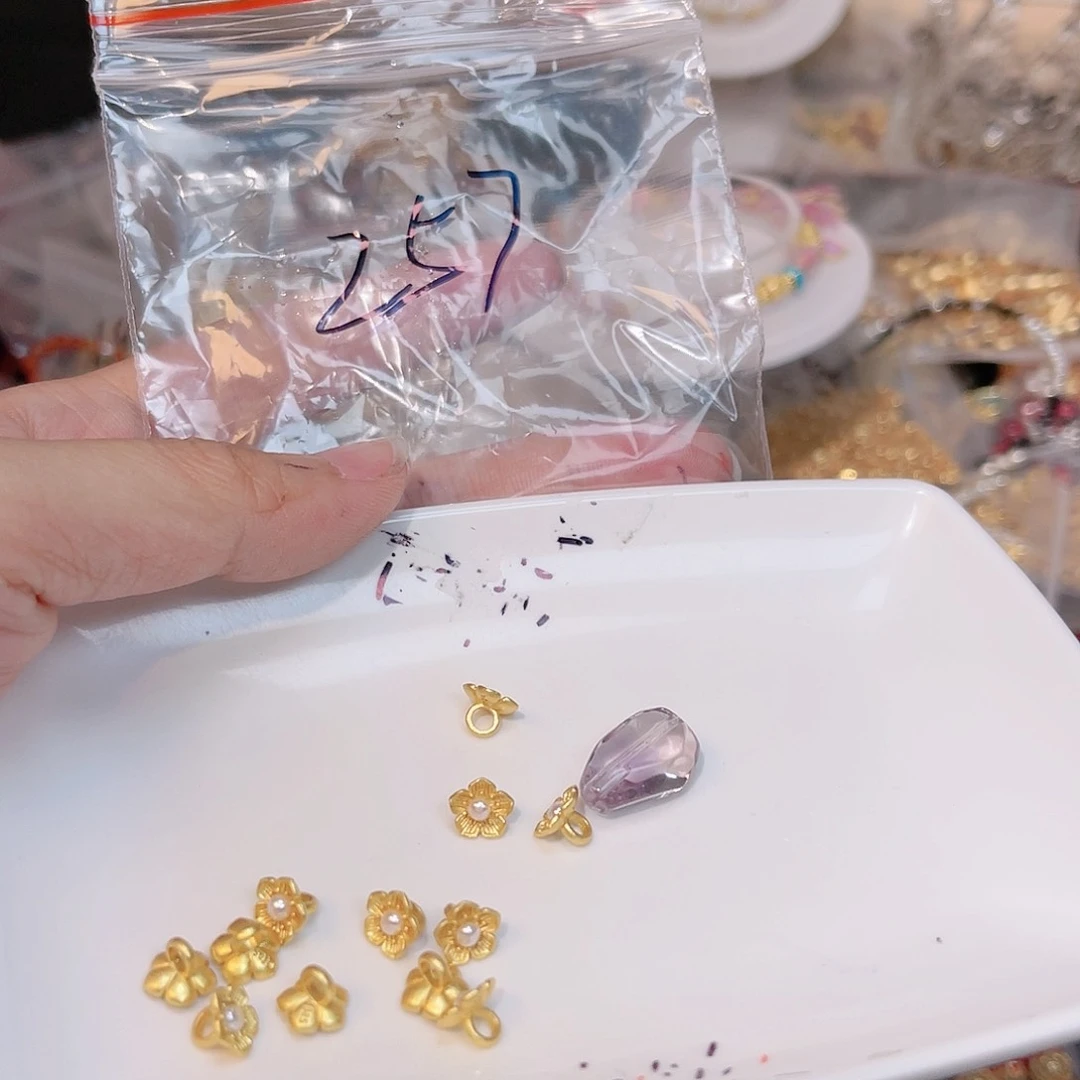 紫晶珠宝半成品银S925镀金镶嵌257