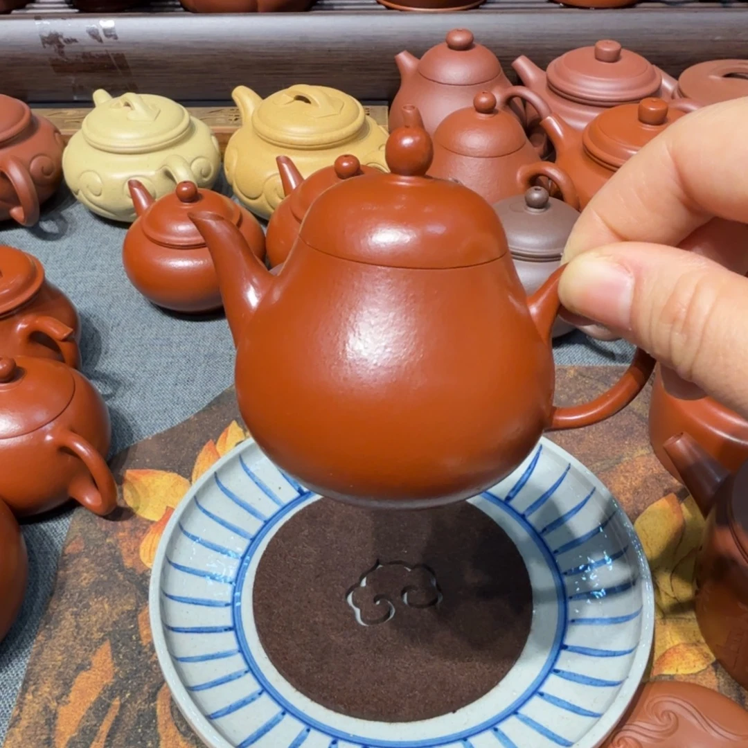鉴***行紫砂茶壶朱泥壶梨