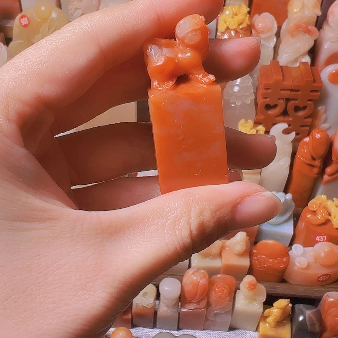 兰***草寿山石印石篆刻作品