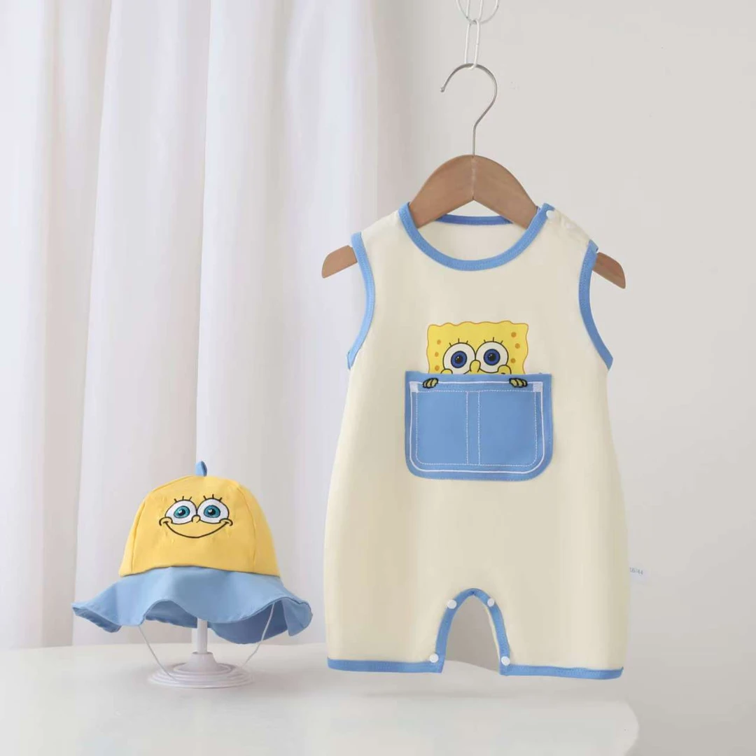 男宝宝夏装薄款短袖连体衣婴儿夏季薄款哈衣卡通可爱外穿休闲爬服