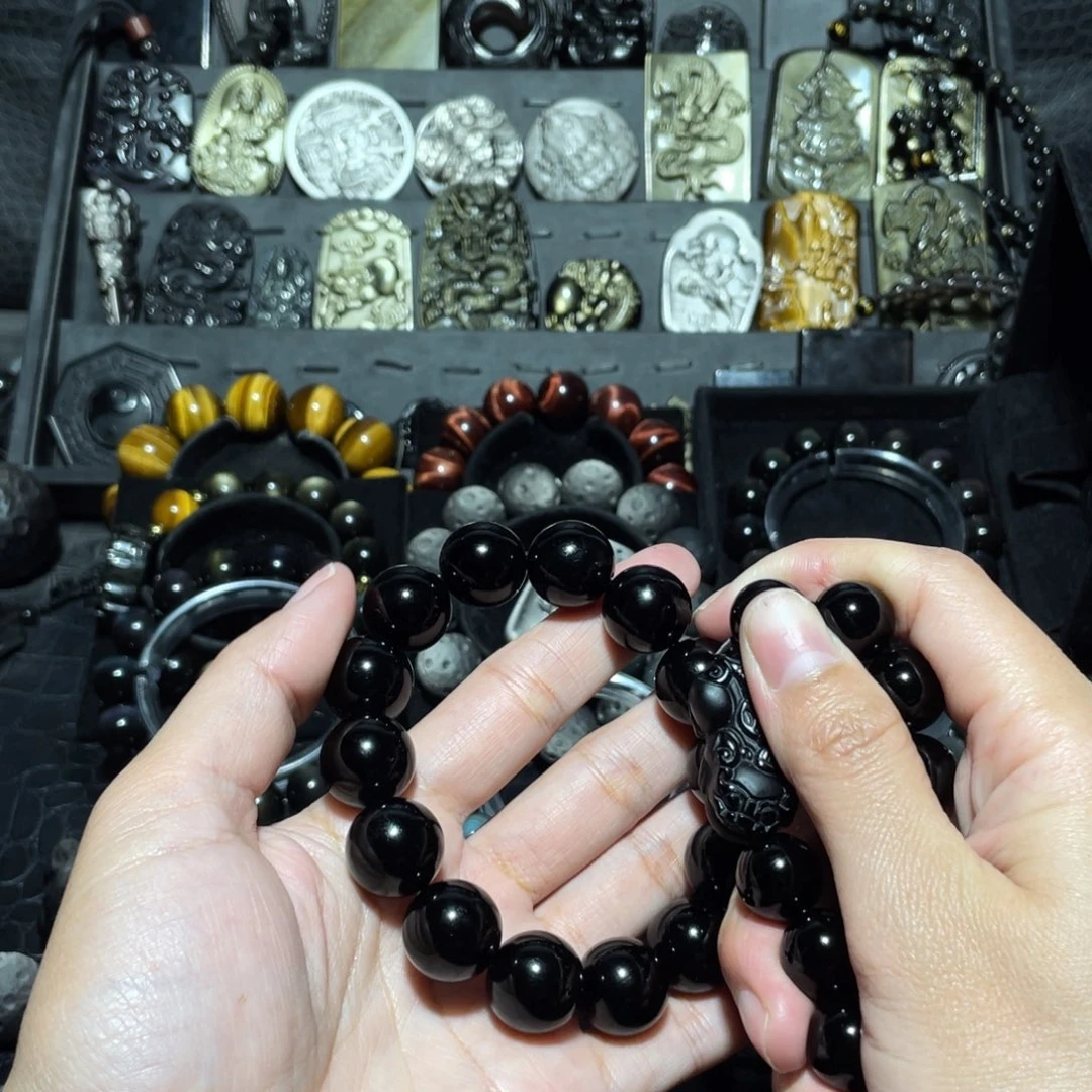 黑曜岩手链未镶嵌王*姿