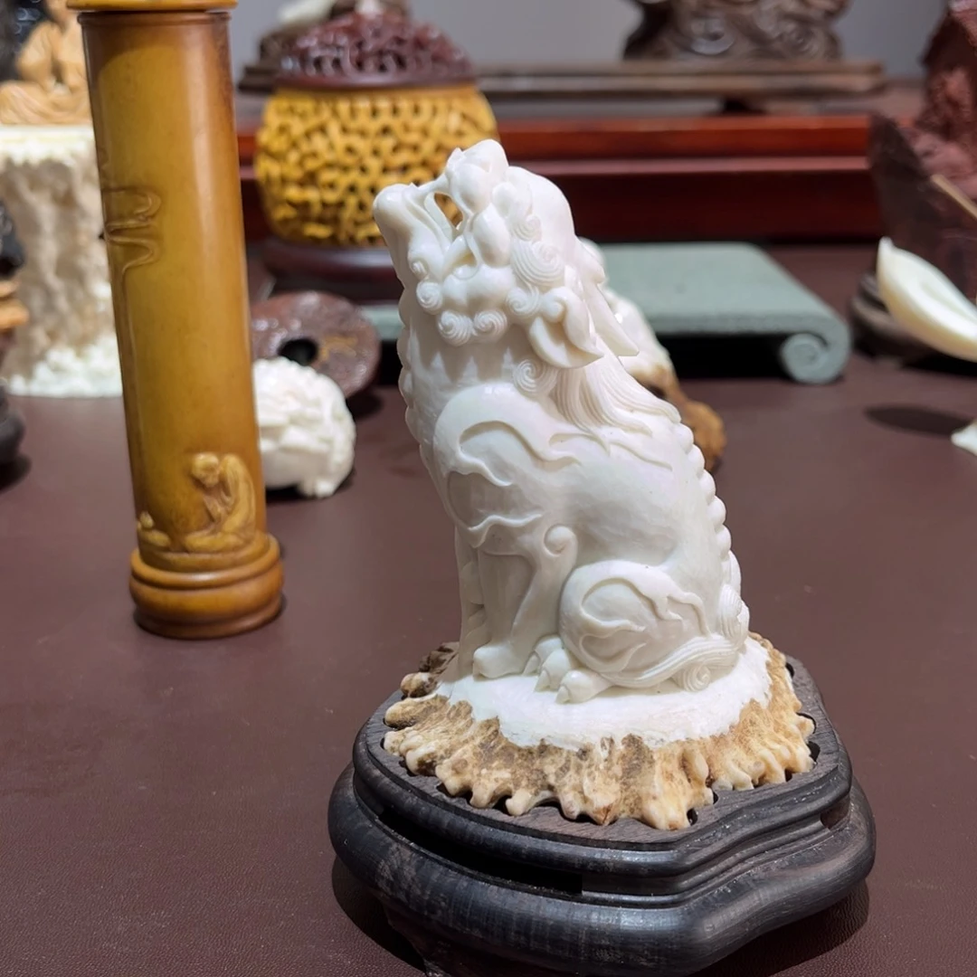 柏木（崖柏）你**哥鹿角工艺品摆件