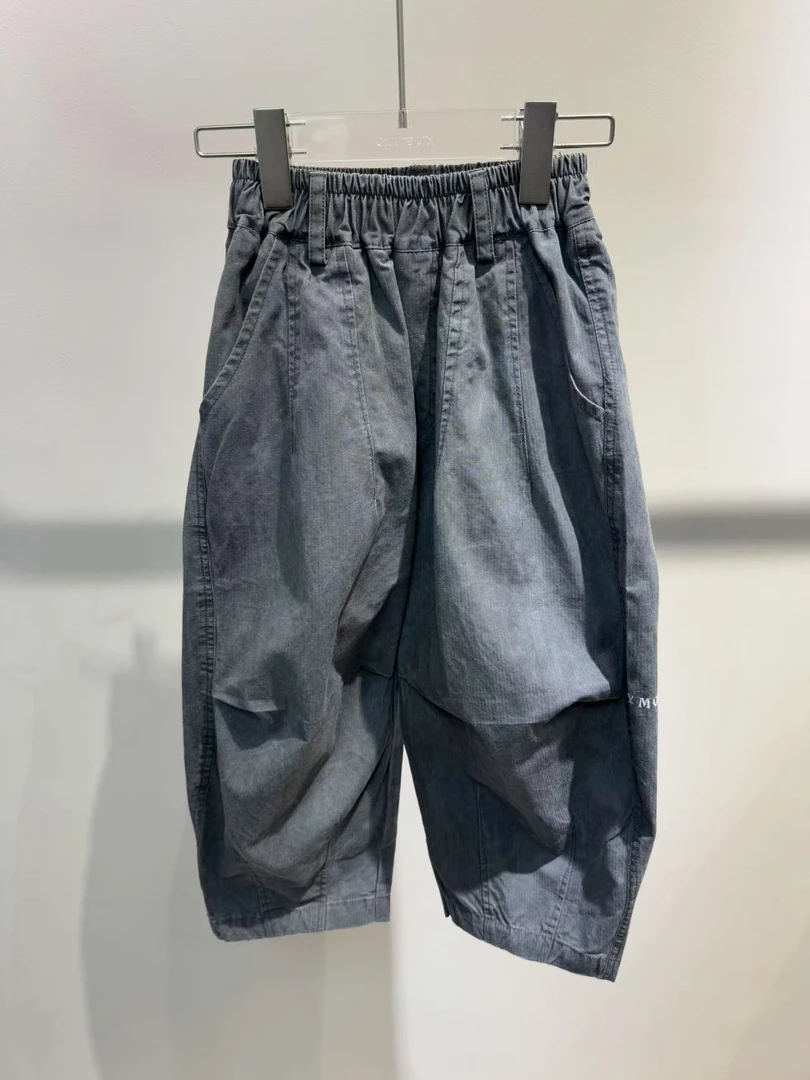 XTJ STUDIO童装 设计师款 MC中大童 裤腿褶皱休闲裤 春款
